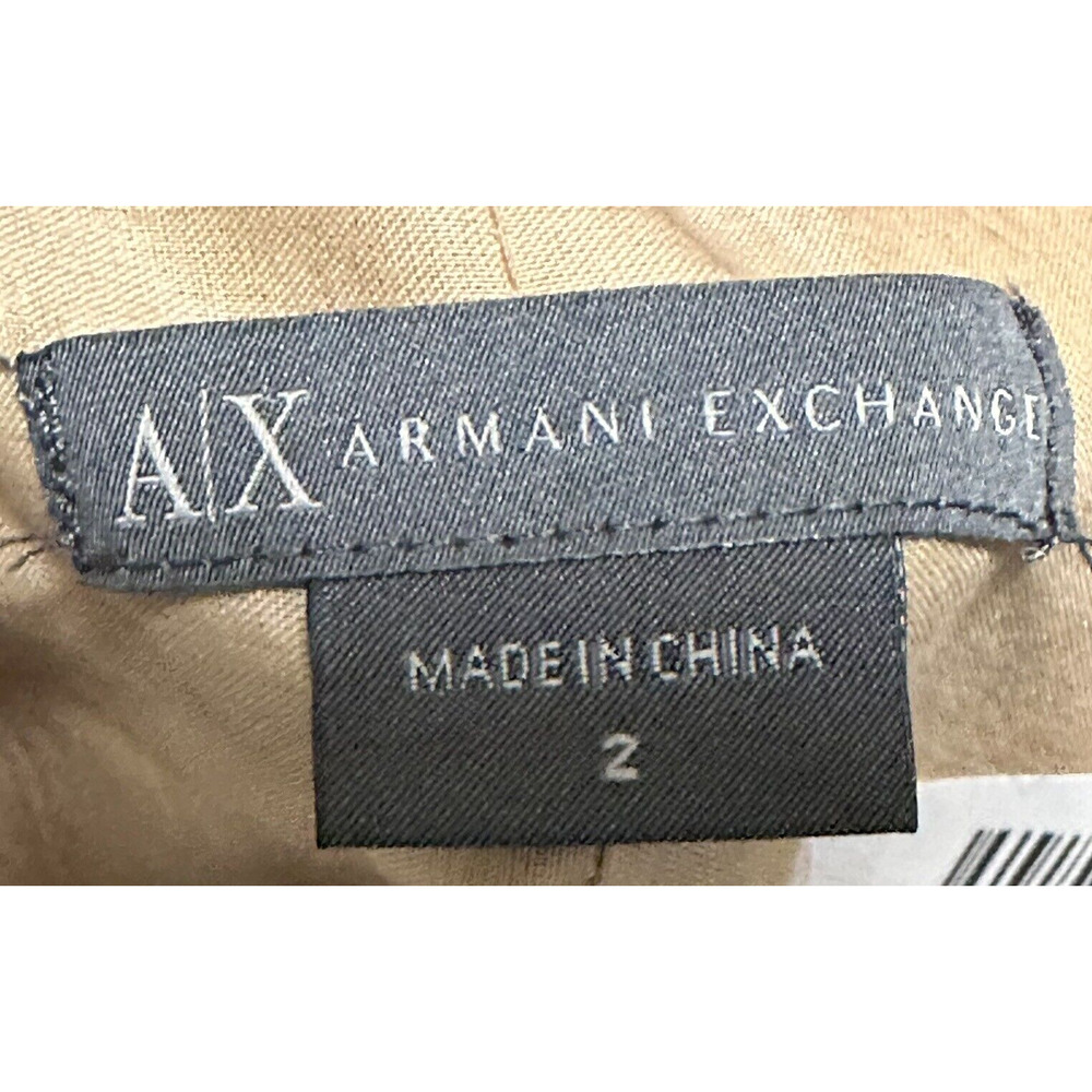 AX Armani Exchange Women 2 Dress Cotton Lurex Sleeveless V- Neck Gold Metallic - Picture 6 of 9